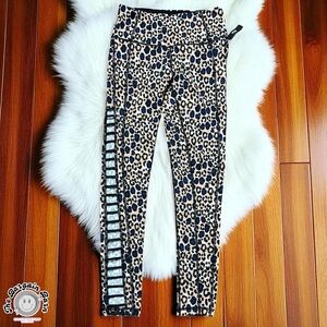 NWT Victoria Sport Knockout Women’s Tight Leggings Leopard Criss-Cross Cutout